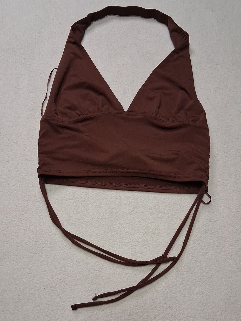 Garage Chocolate Brown Halter Crop Top